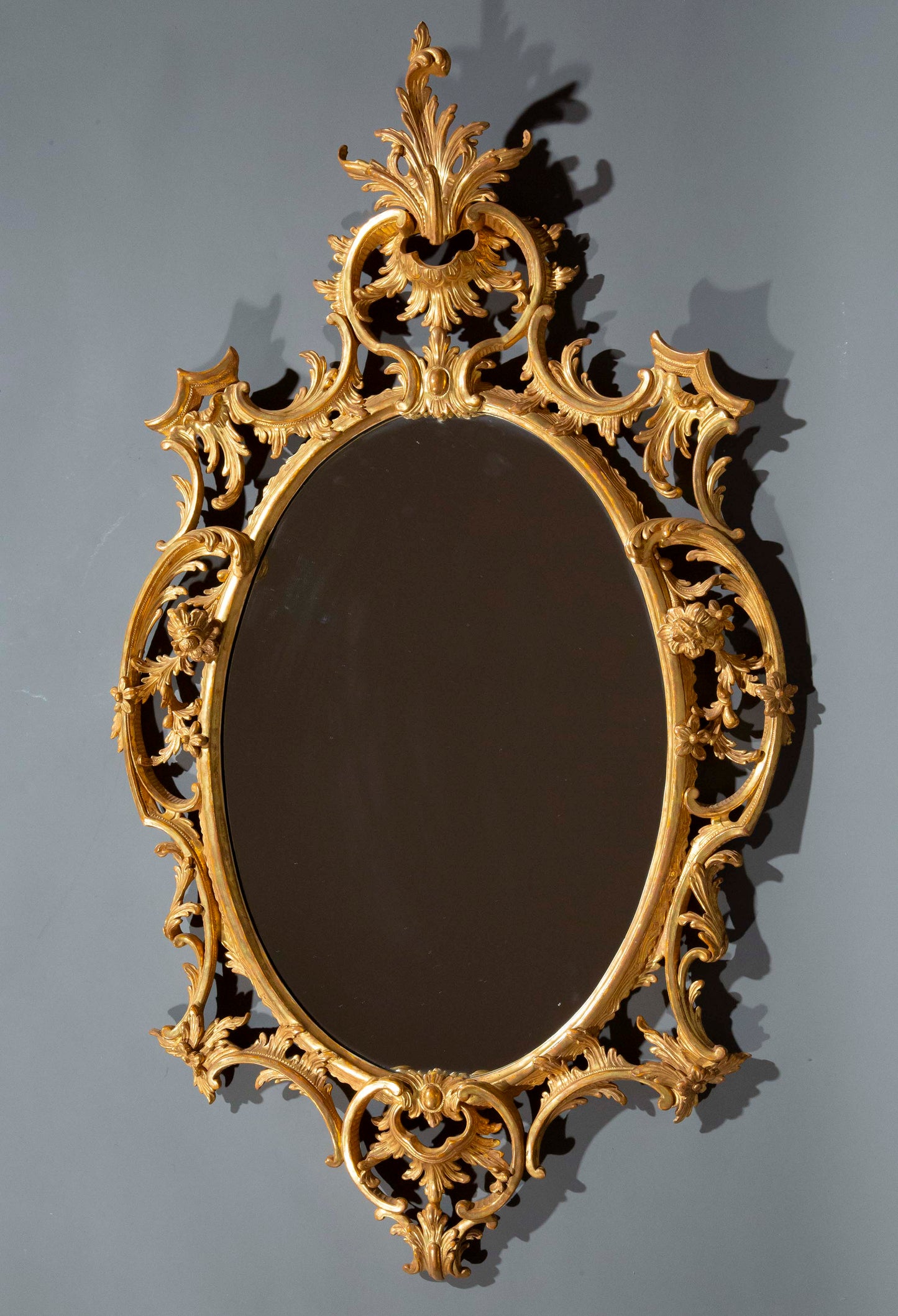 Pair of Chippendale Style Giltwood Mirrors