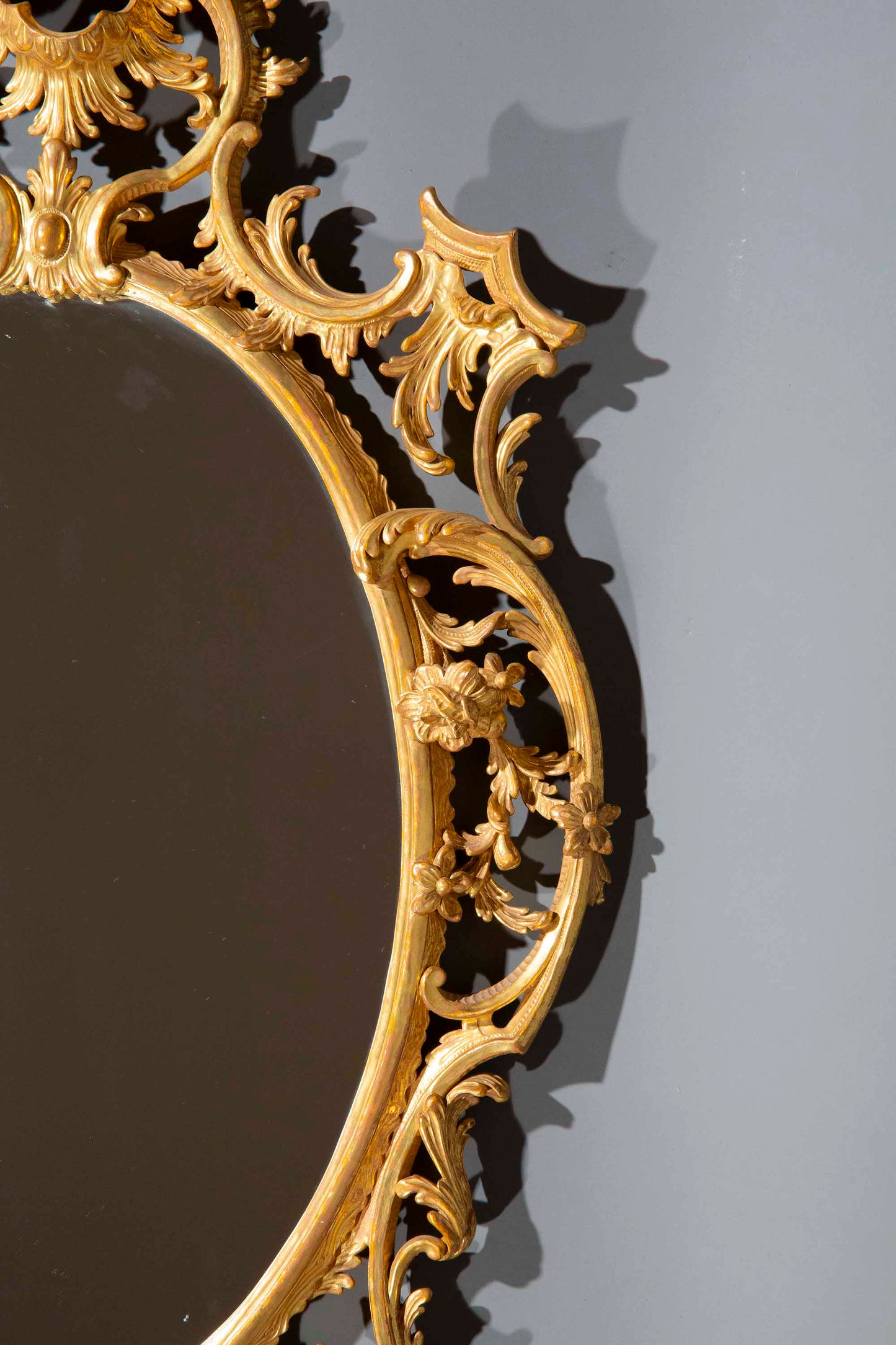 Pair of Chippendale Style Giltwood Mirrors