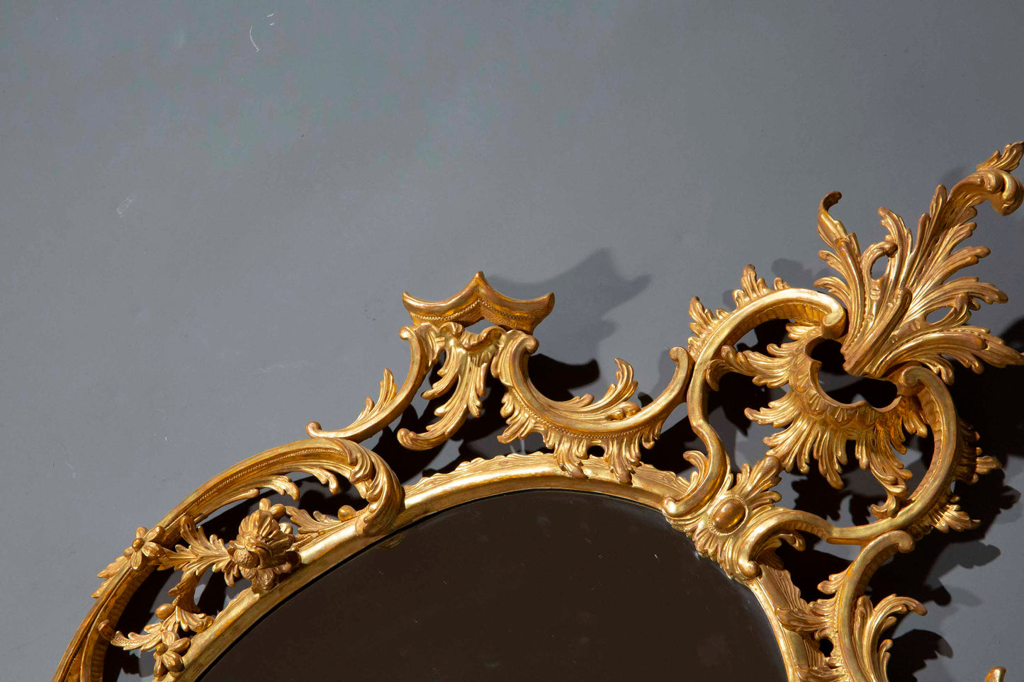 Pair of Chippendale Style Giltwood Mirrors