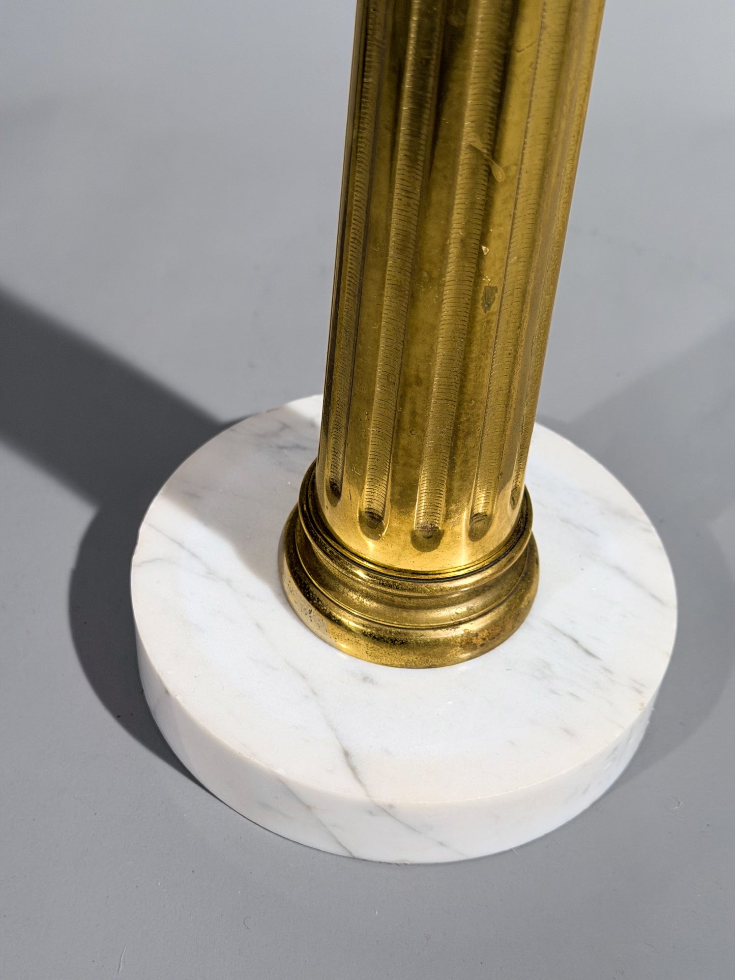 Gilt Brass Column Lamps, Early 20th Century