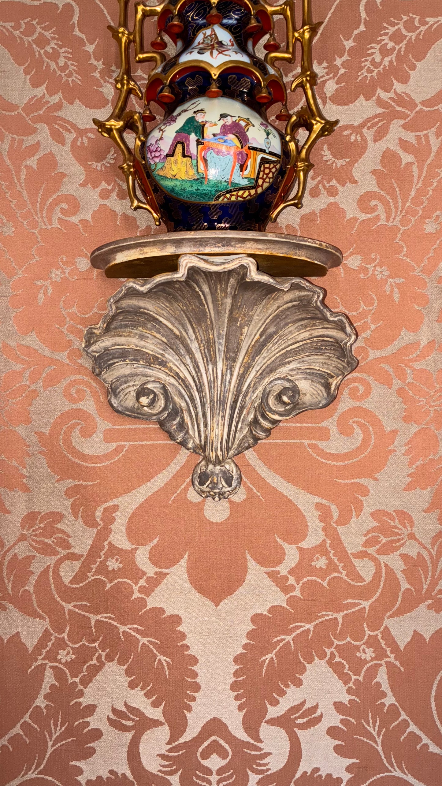 Pair of 18th Century Style Silvered Scallop-Shell Wall Brackets