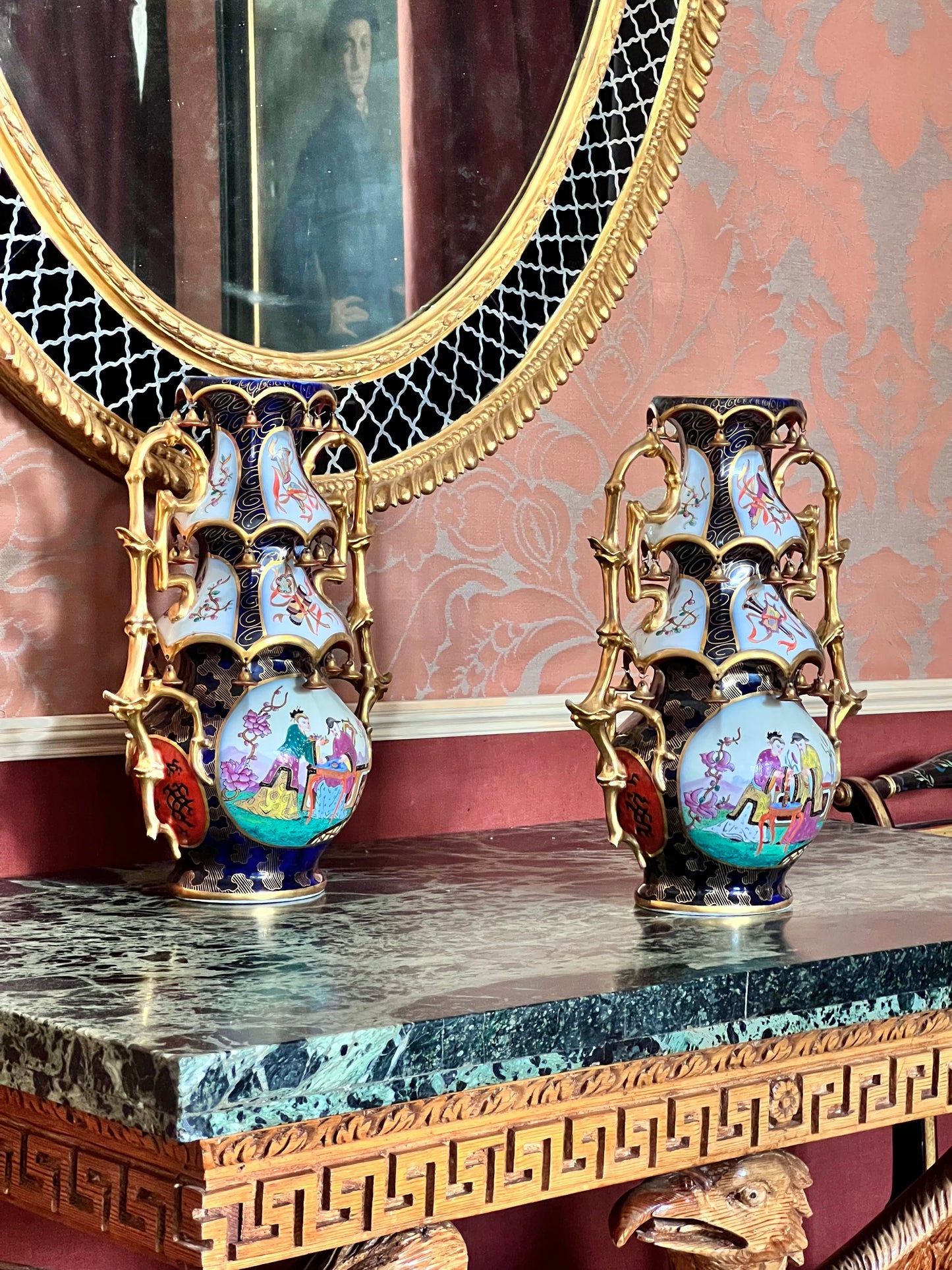 Pair of 19th Century Chinoiserie Vases