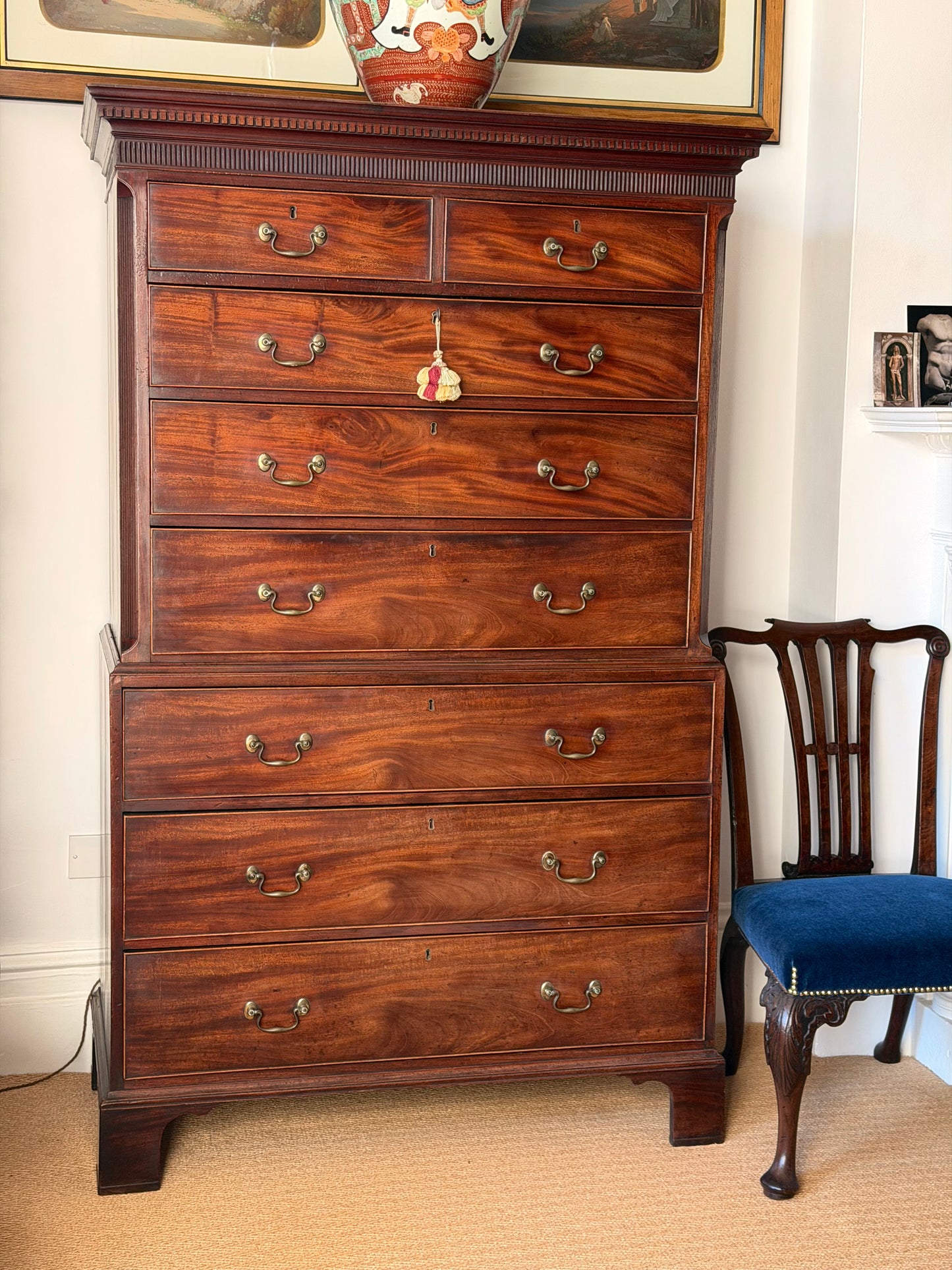 Fine Georgian Chippendale Chest on Chest