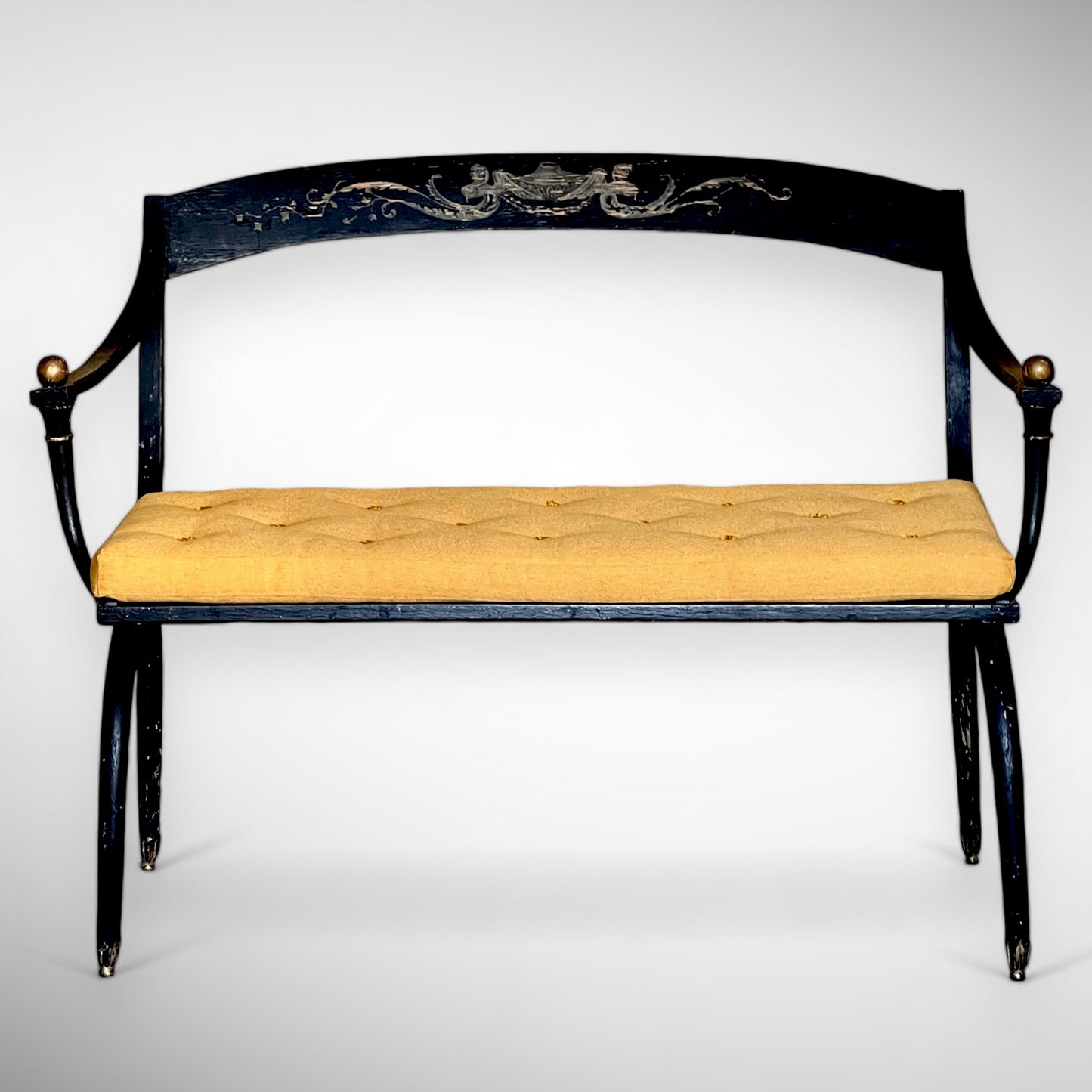 Madeleine Castaing Neoclassical Painted Bench