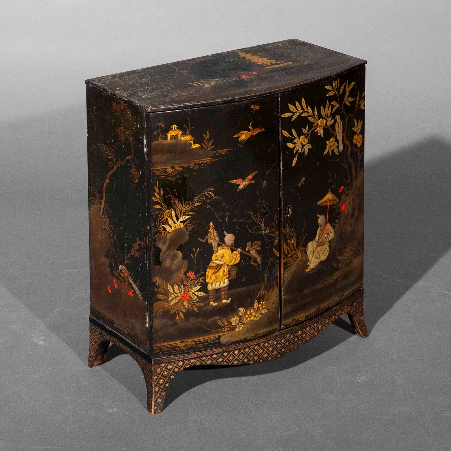 antique 19th century chinoiserie miniature cabinet