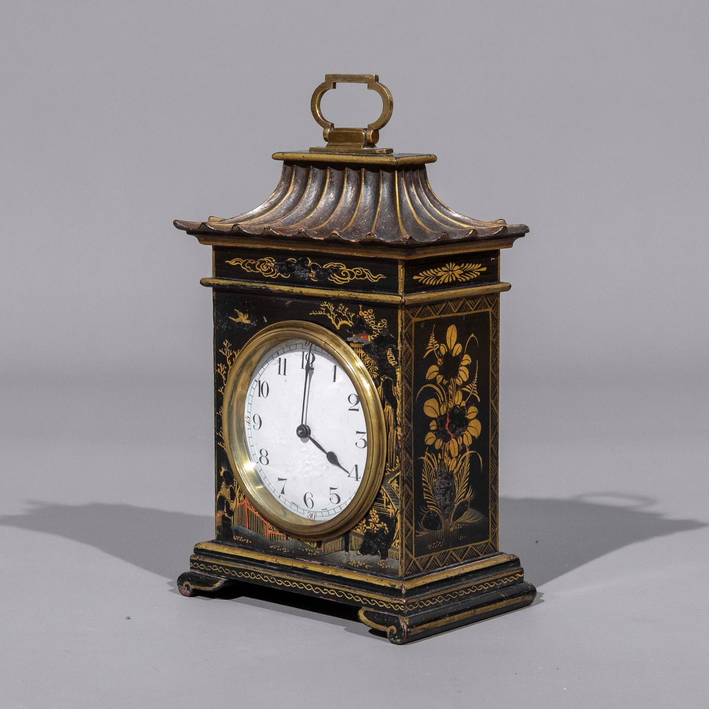 Early 20th Century Chinoiserie Lacquer Carriage Clock