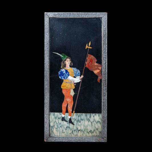 19th Century Italian Pietra Dura Panel of Alfiere