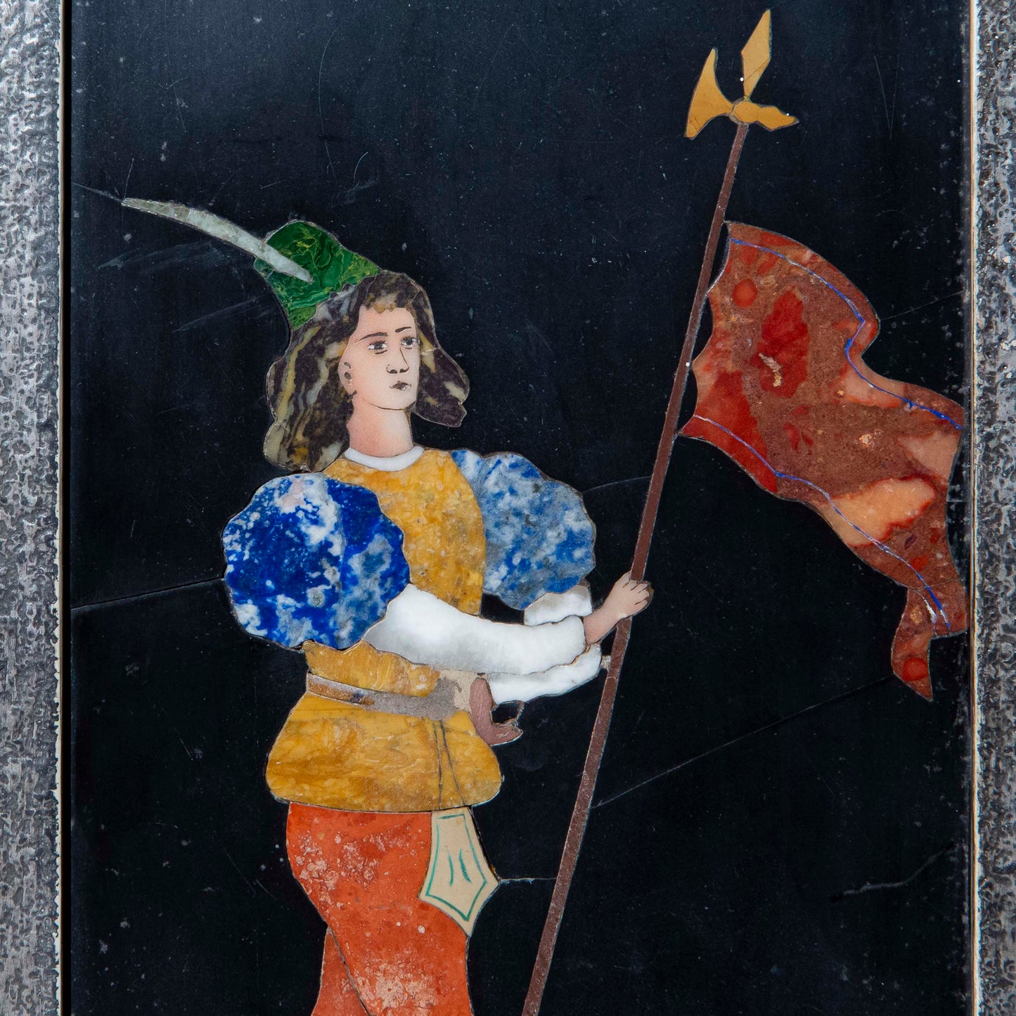 19th Century Italian Pietra Dura Panel of Alfiere