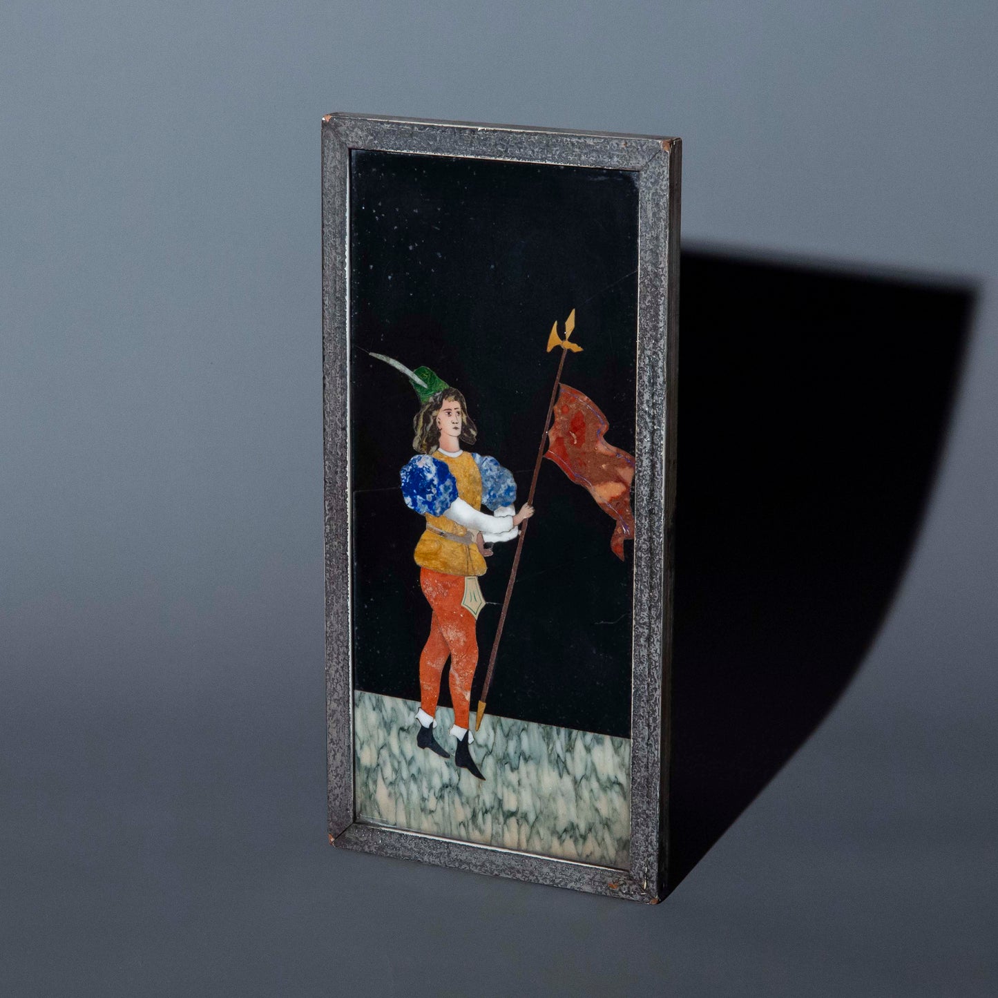 19th Century Italian Pietra Dura Panel of Alfiere