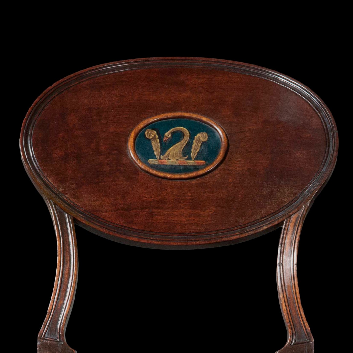 Early 19th Century Pair of Regency Klismos Hall Chairs with Armorial Backs