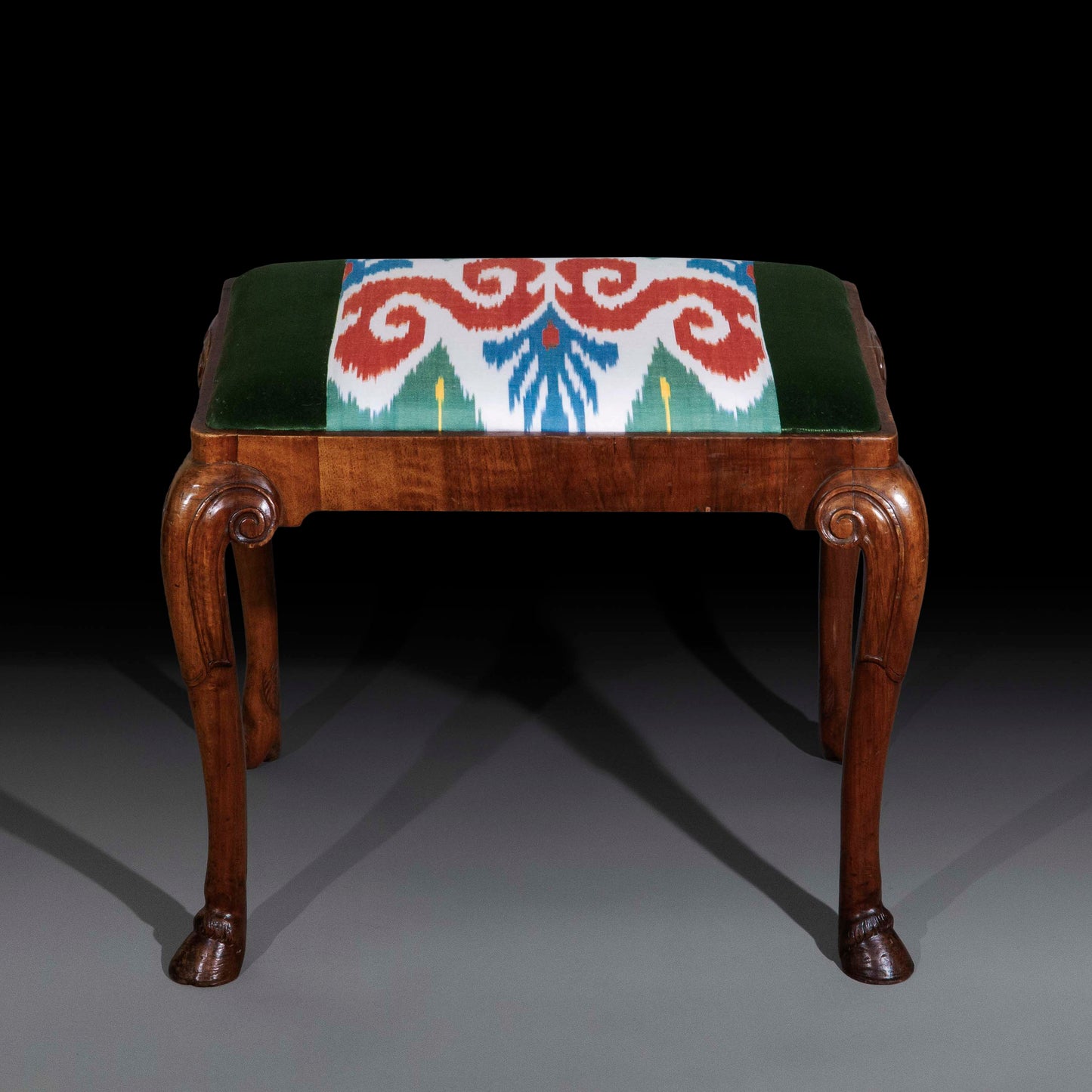 Early 20th Century Chippendale Style Walnut Stool