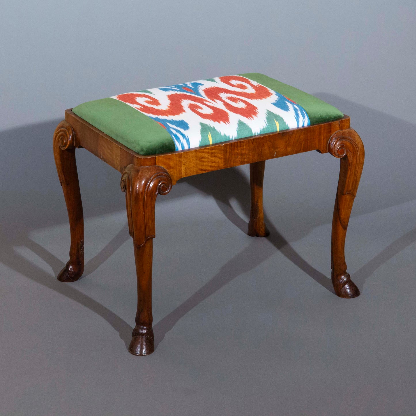 Early 20th Century Chippendale Style Walnut Stool