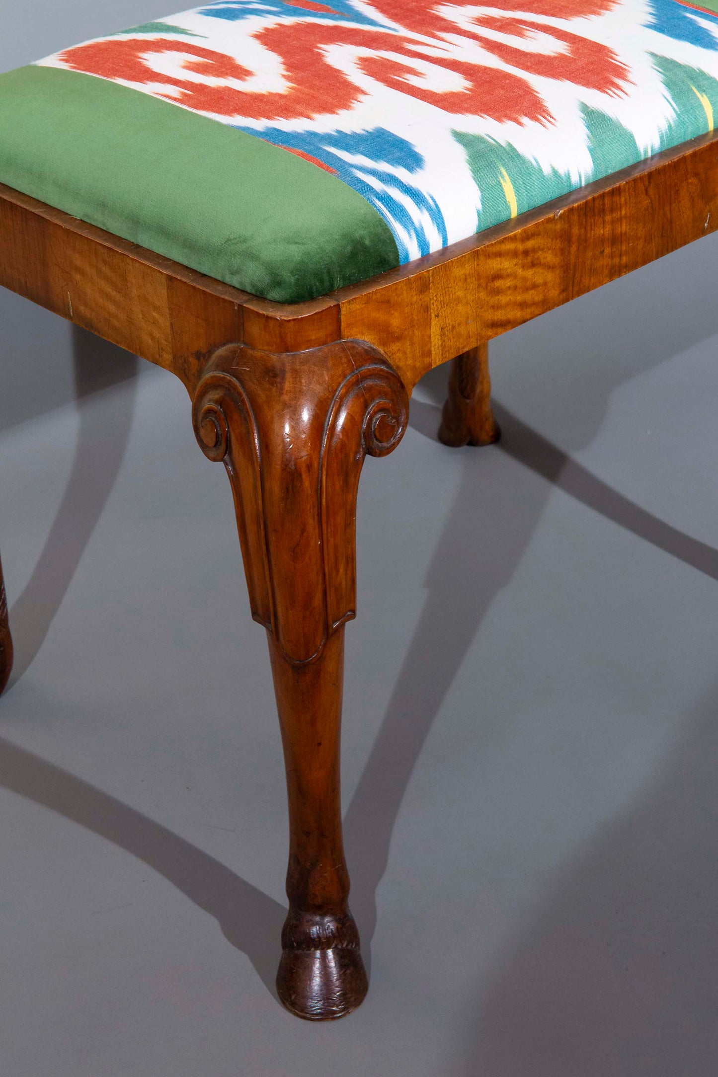 Early 20th Century Chippendale Style Walnut Stool