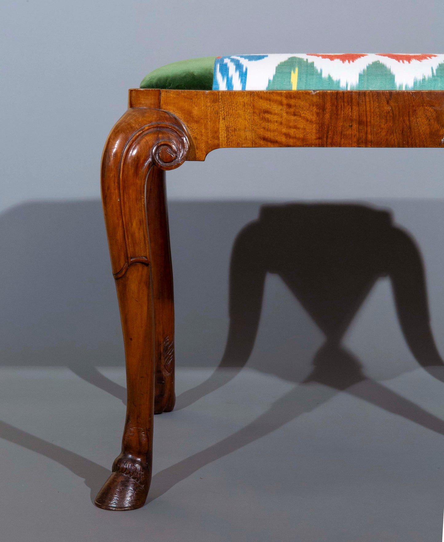 Early 20th Century Chippendale Style Walnut Stool