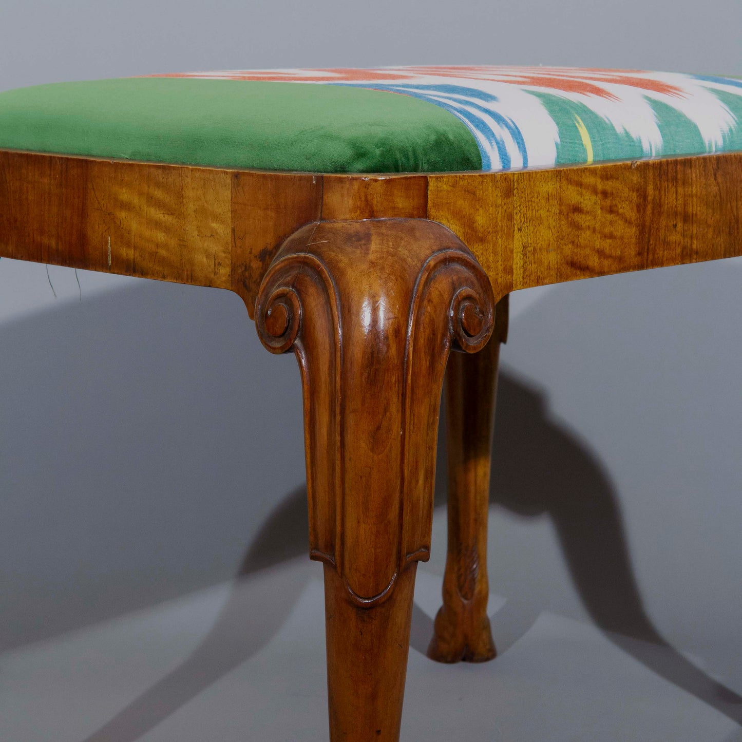 Early 20th Century Chippendale Style Walnut Stool