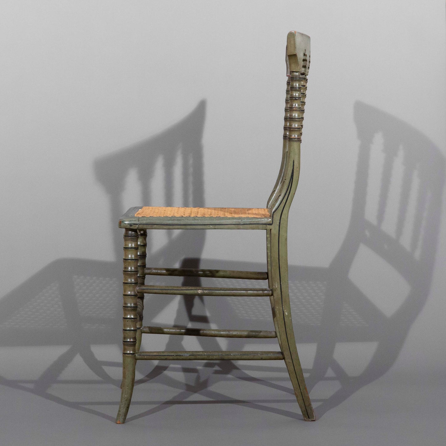 Early 19th Century Regency Green Painted Chair in the Ottoman Taste