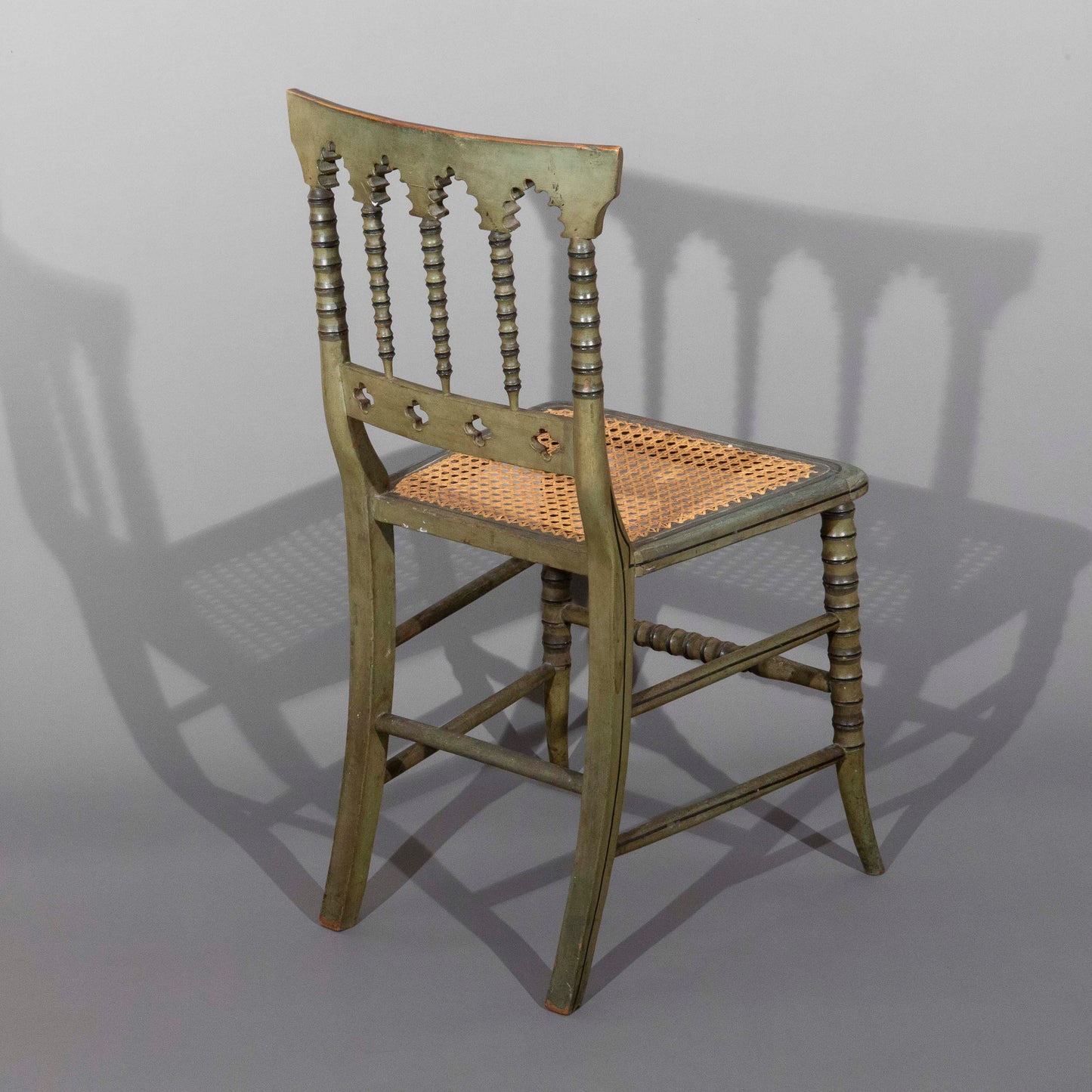 Early 19th Century Regency Green Painted Chair in the Ottoman Taste