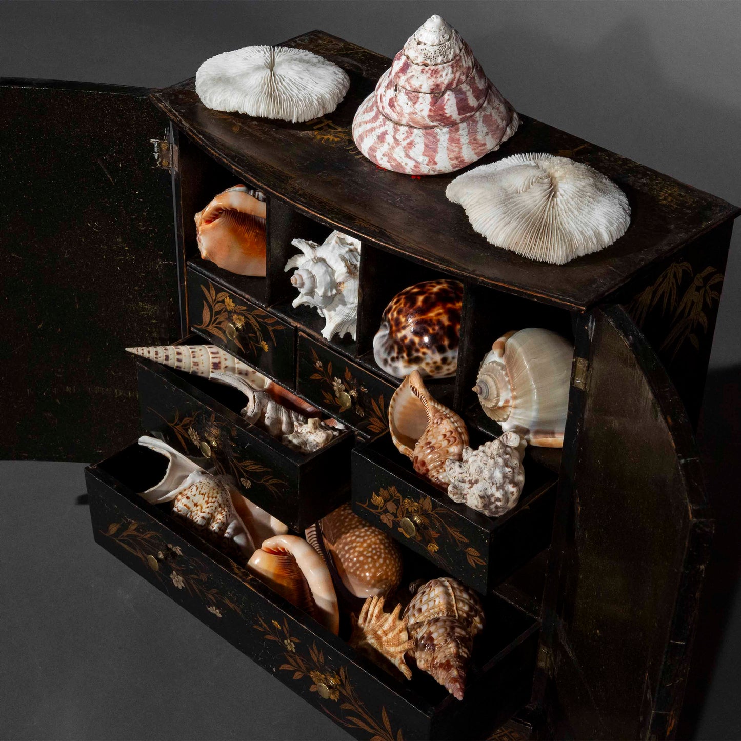 George III Miniature Japanned Collector’s Cabinet