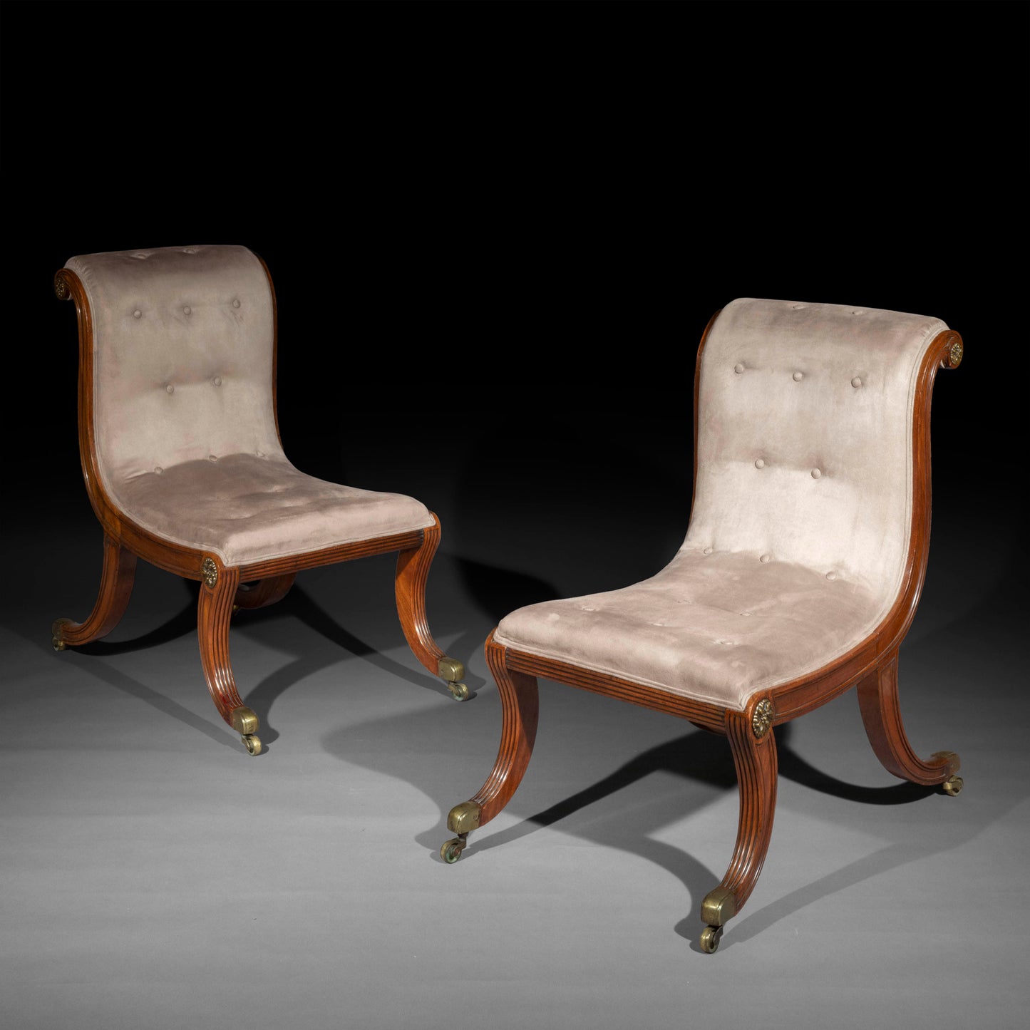 Pair of Regency Klismos Chairs, Designed by Thomas Hope