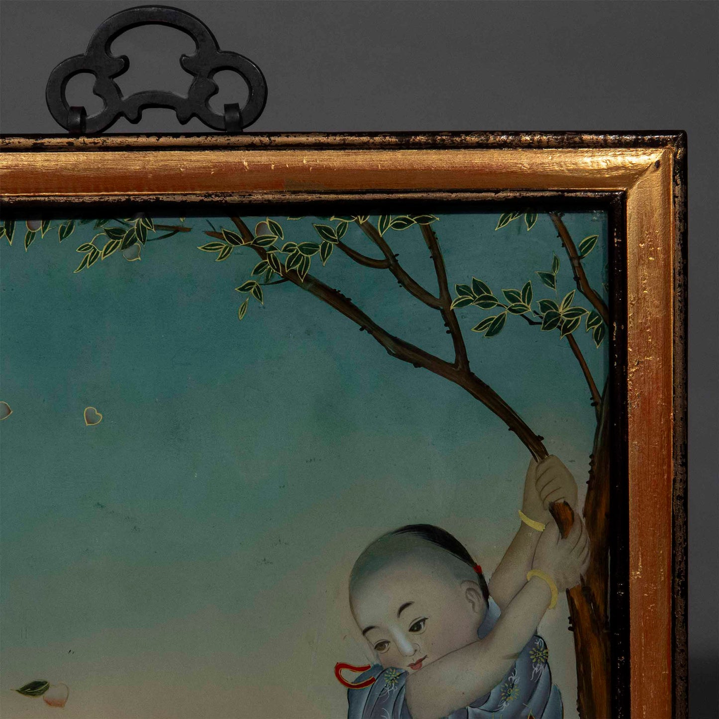 Pair of Early 20th Century Chinese Reverse Glass Paintings