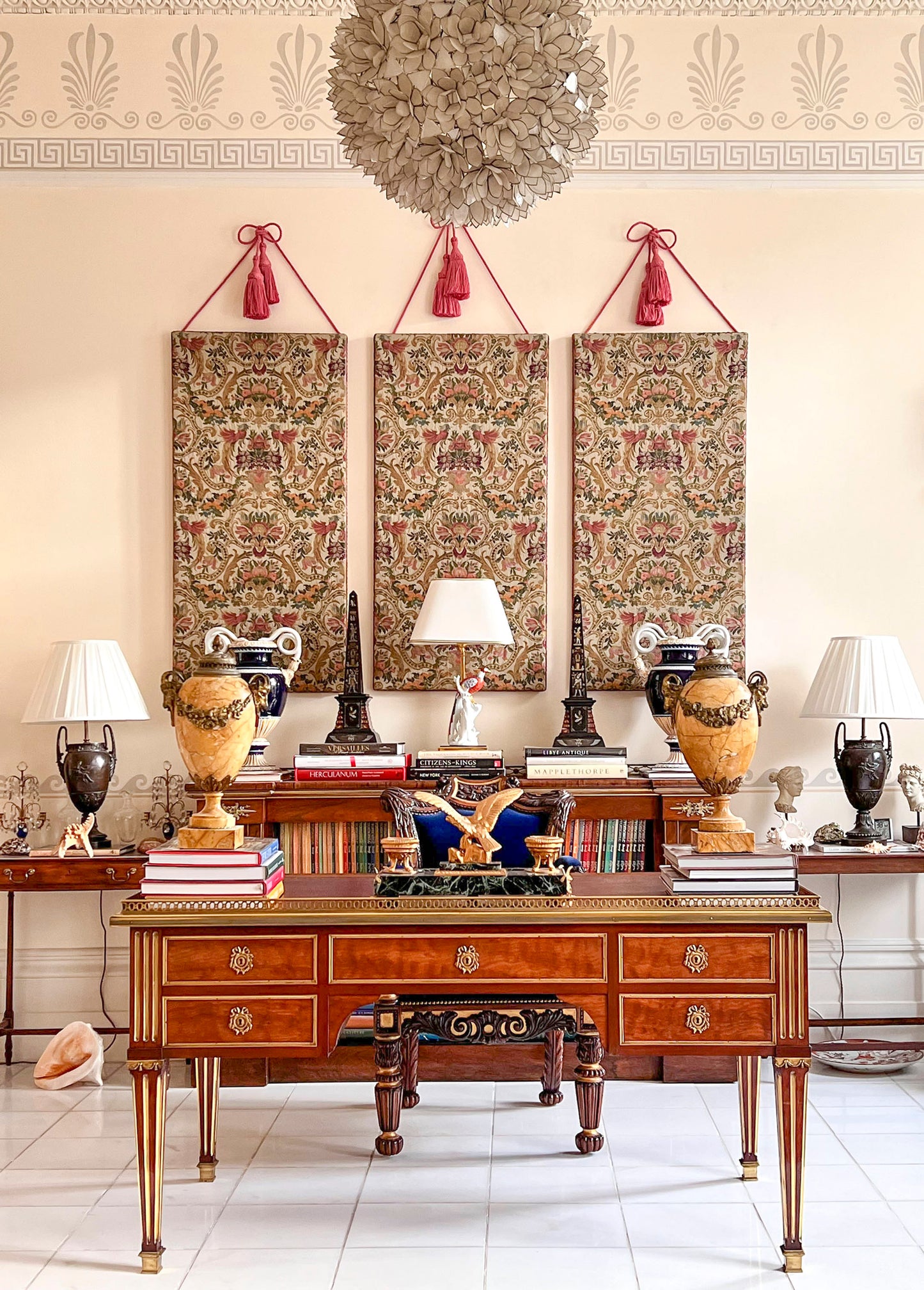 Fine Louis XVI Style Brass Mounted Writing Table
