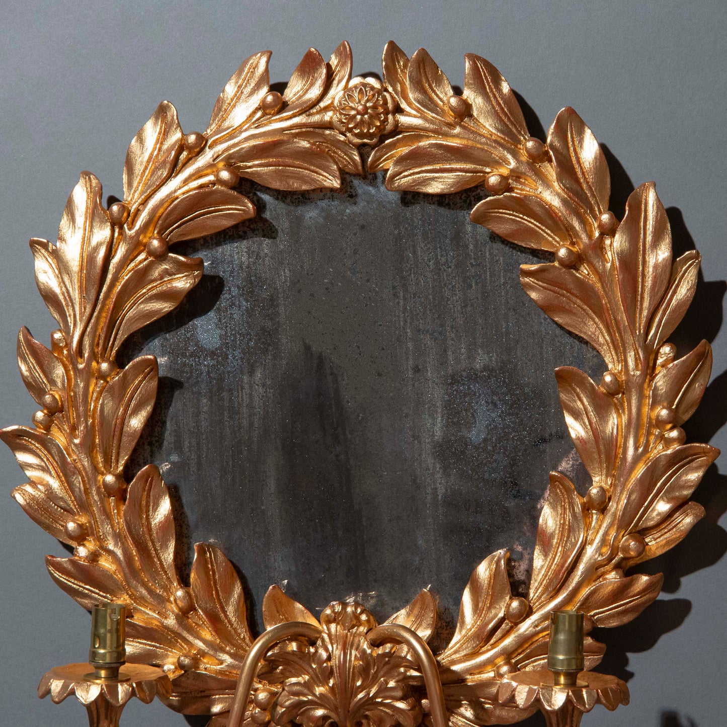Pair of Laurel Wreath Wall Lights