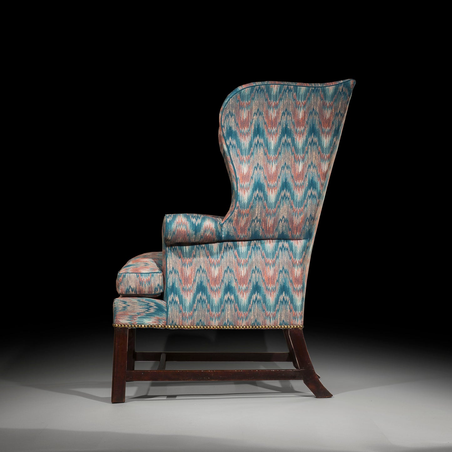 Fine George III Chippendale Mahogany Wing Armchair