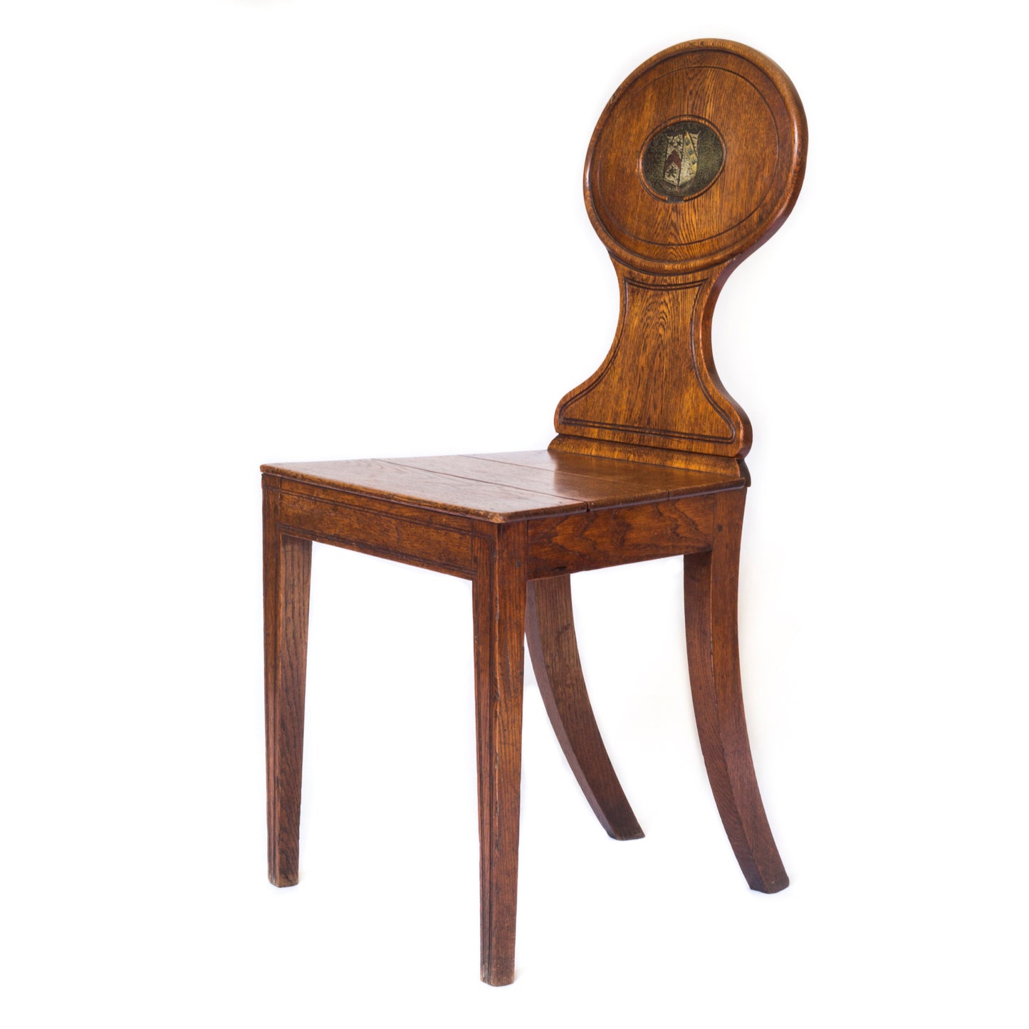 Pair of George III Oak Hall Chairs