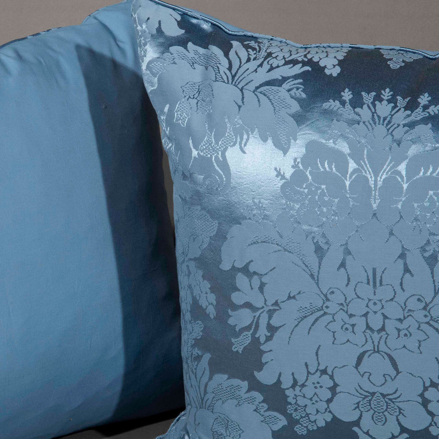 Piped Silk Damask Cushions