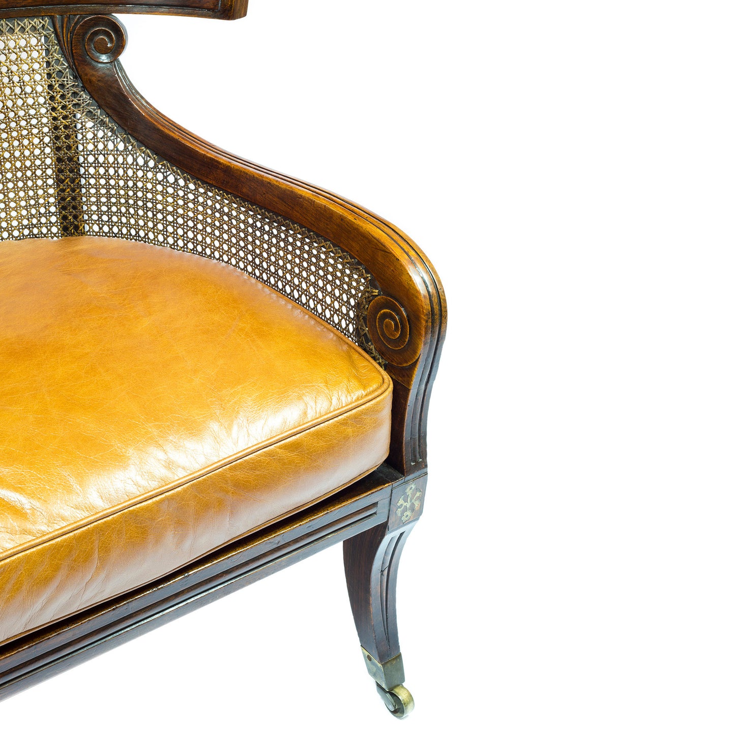 Fine Regency Simulated Rosewood Bergere Armchair