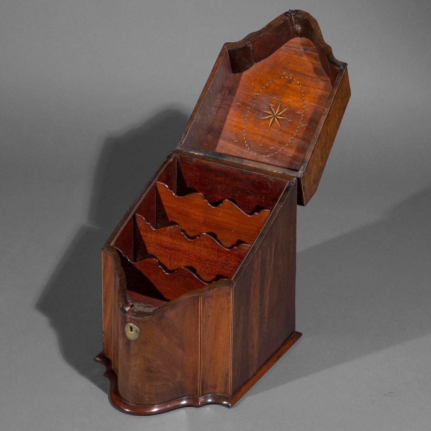Georgian Serpentine Cutlery Box or Stationery Box