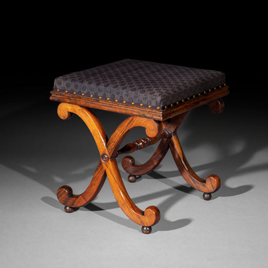 Regency X-Frame Stool, after Thomas Hope
