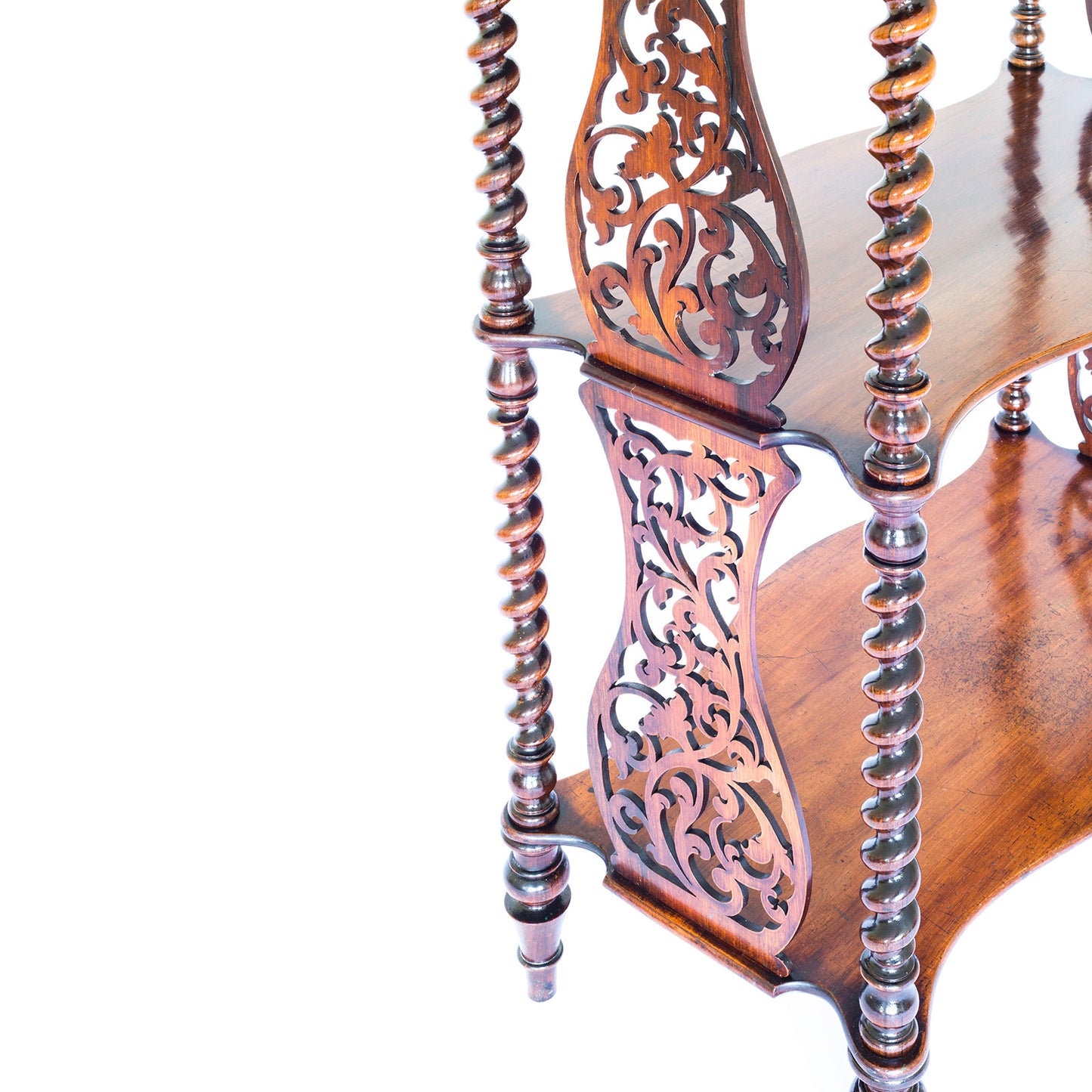 Fine Victorian Gothic Serpentine Whatnot