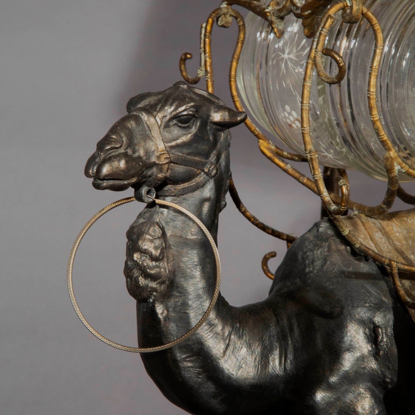 Unusual Napoleon III Camel Table Lamp