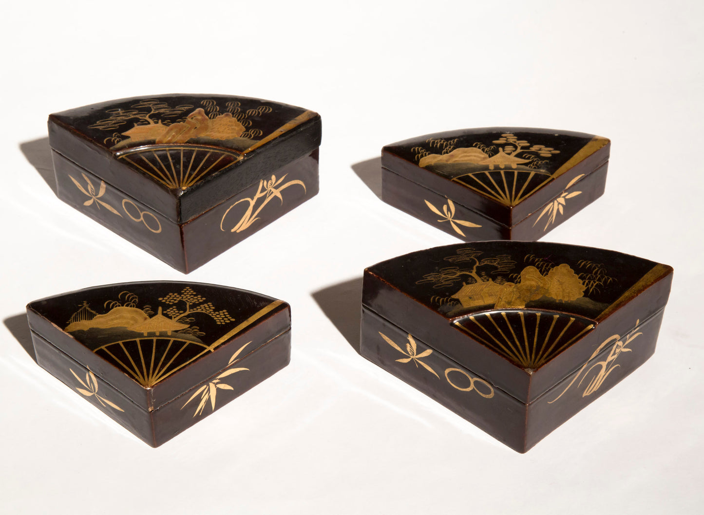 Set of Four Japanese Lacquer Boxes