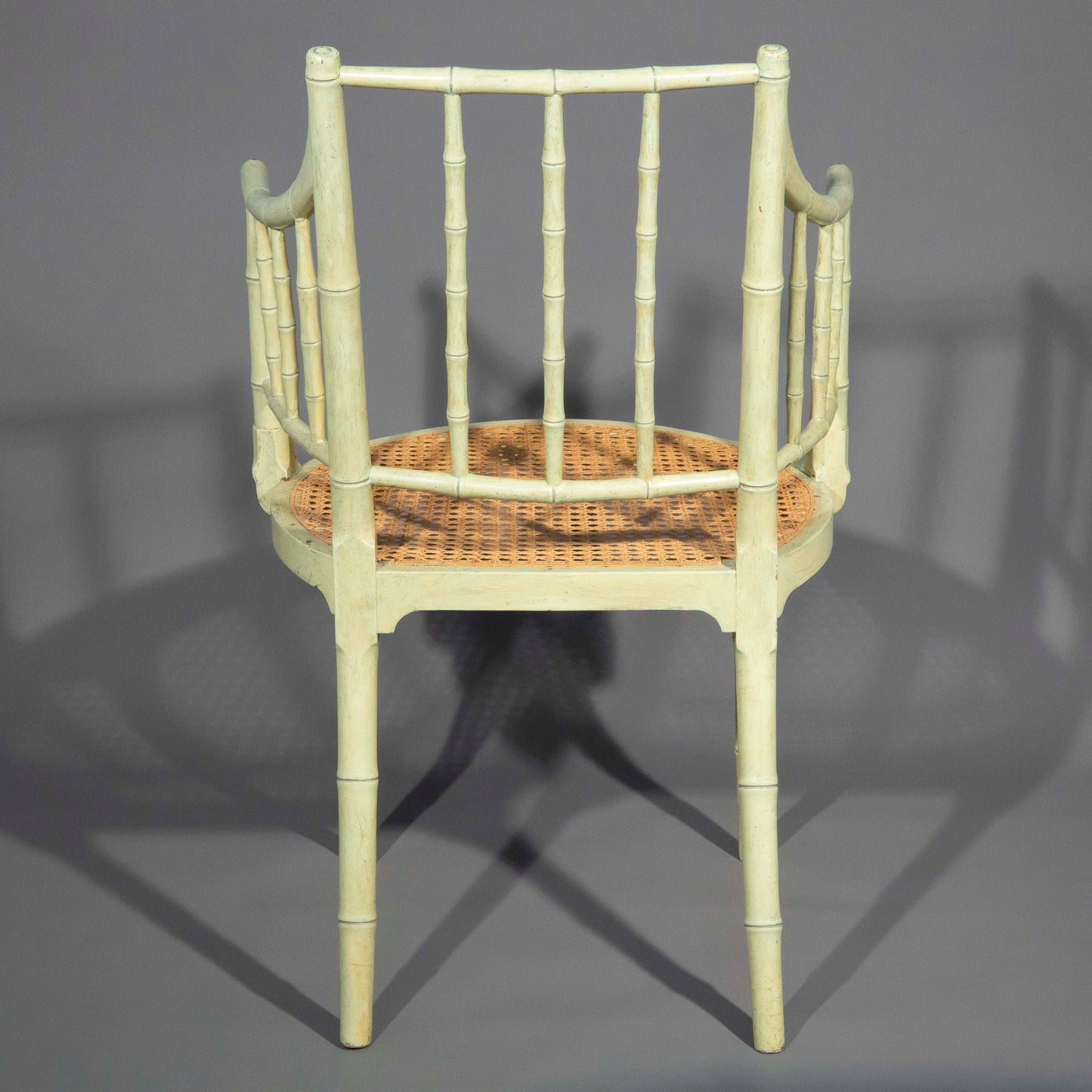 George III Painted Faux Bamboo Armchair