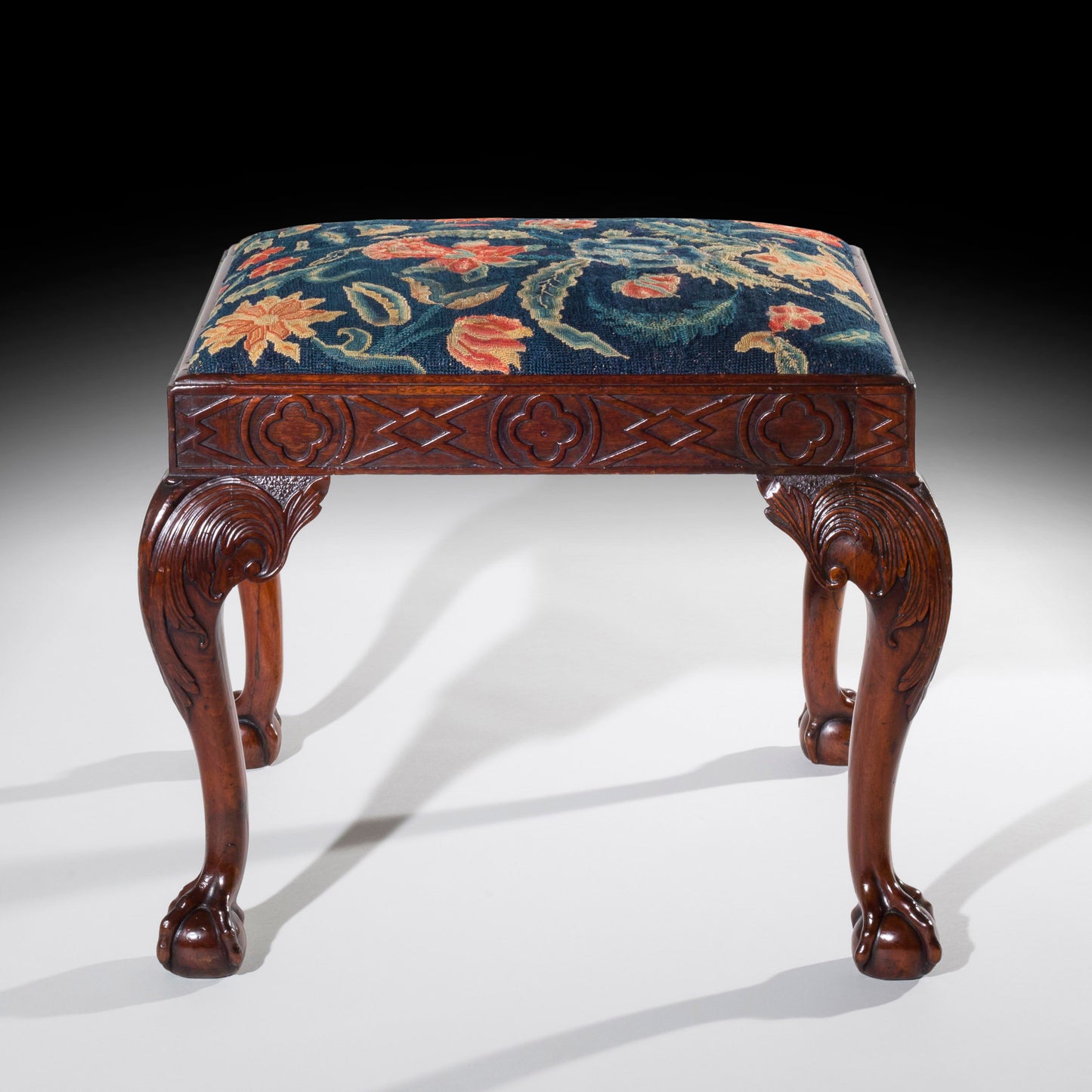 Fine George II Walnut Needlework Stool