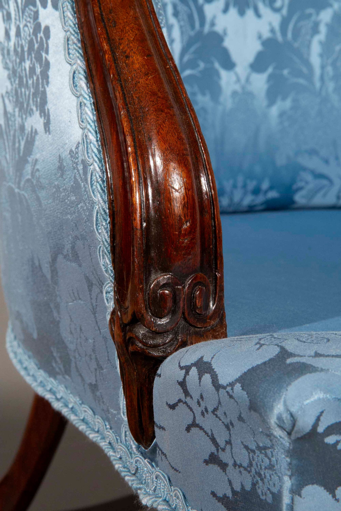 Large George III Bergere Armchair, Attributed to Thomas Chippendale