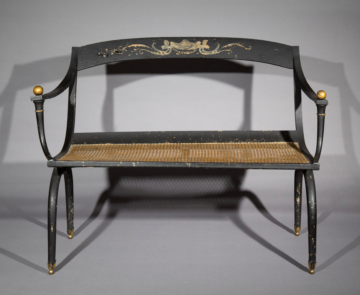 Madeleine Castaing Neoclassical Painted Bench