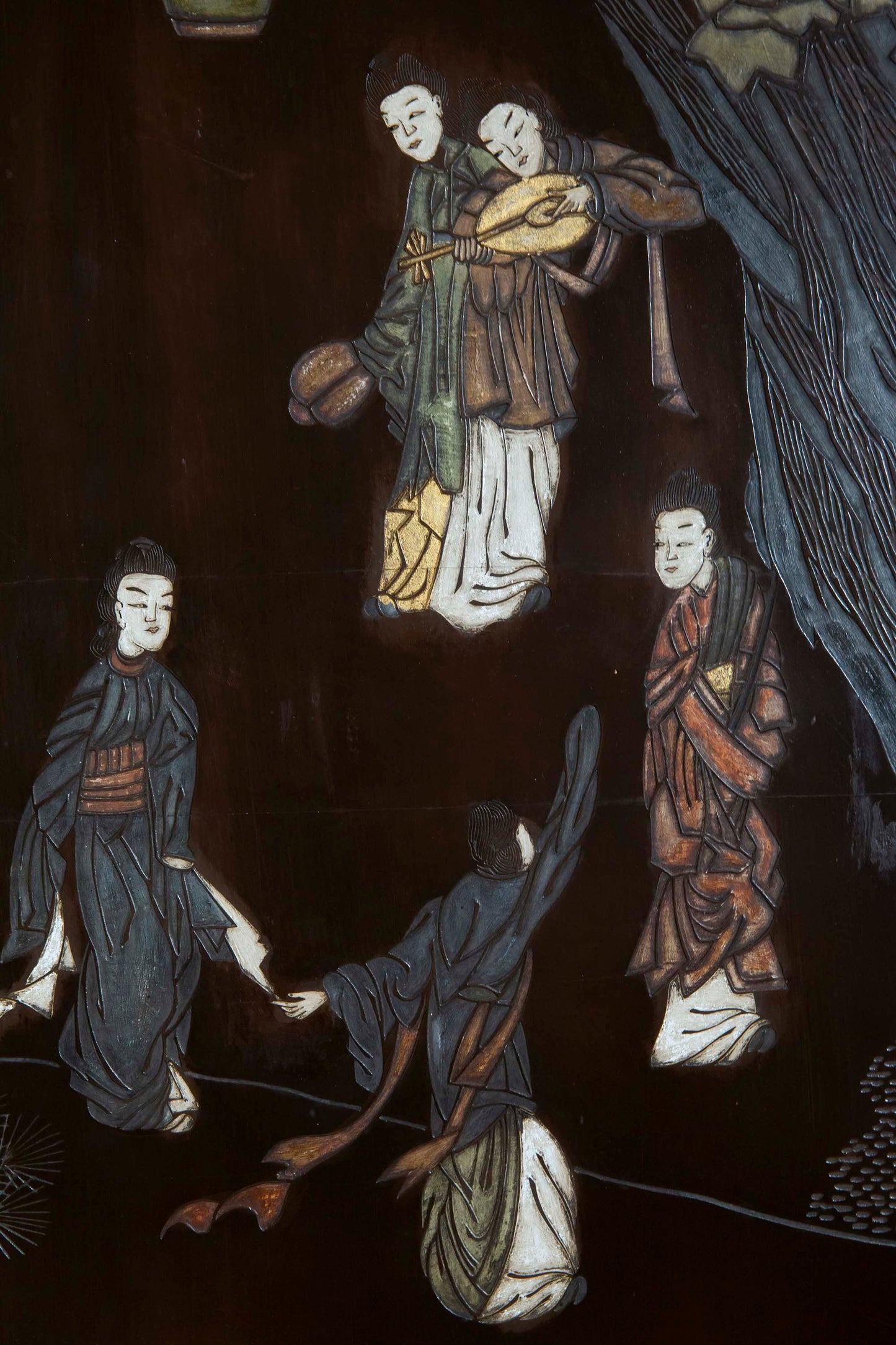 Large Chinese Export Coromandel Lacquer Screen