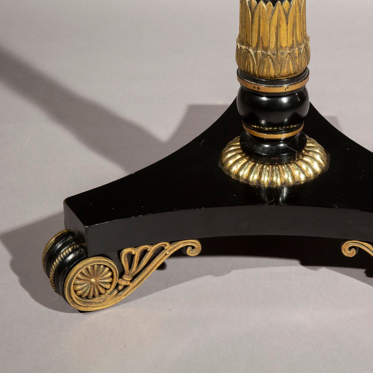 Regency Black Lacquer Chinoiserie Lamp Table