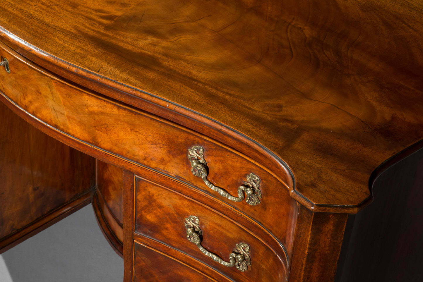 George III Serpentine Kneehole Desk or Chest of Drawers