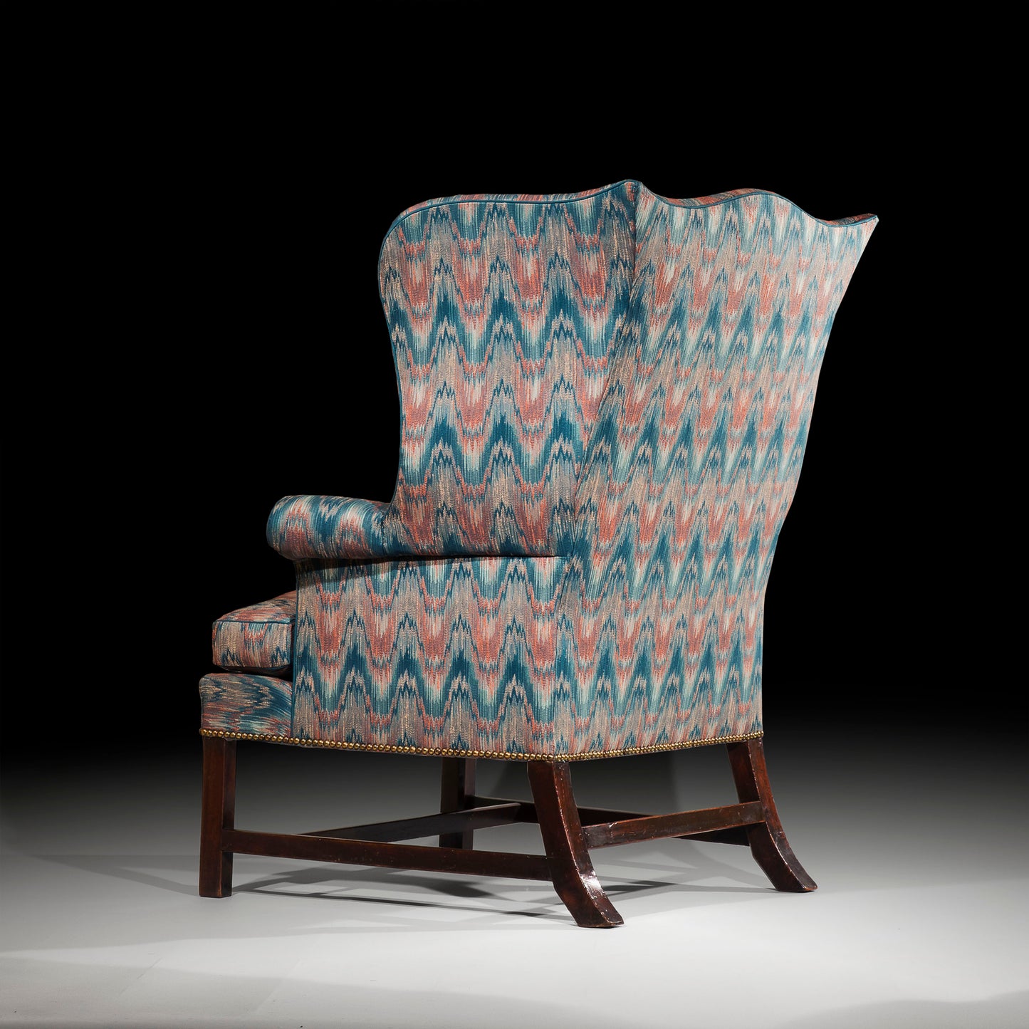 Fine George III Chippendale Mahogany Wing Armchair