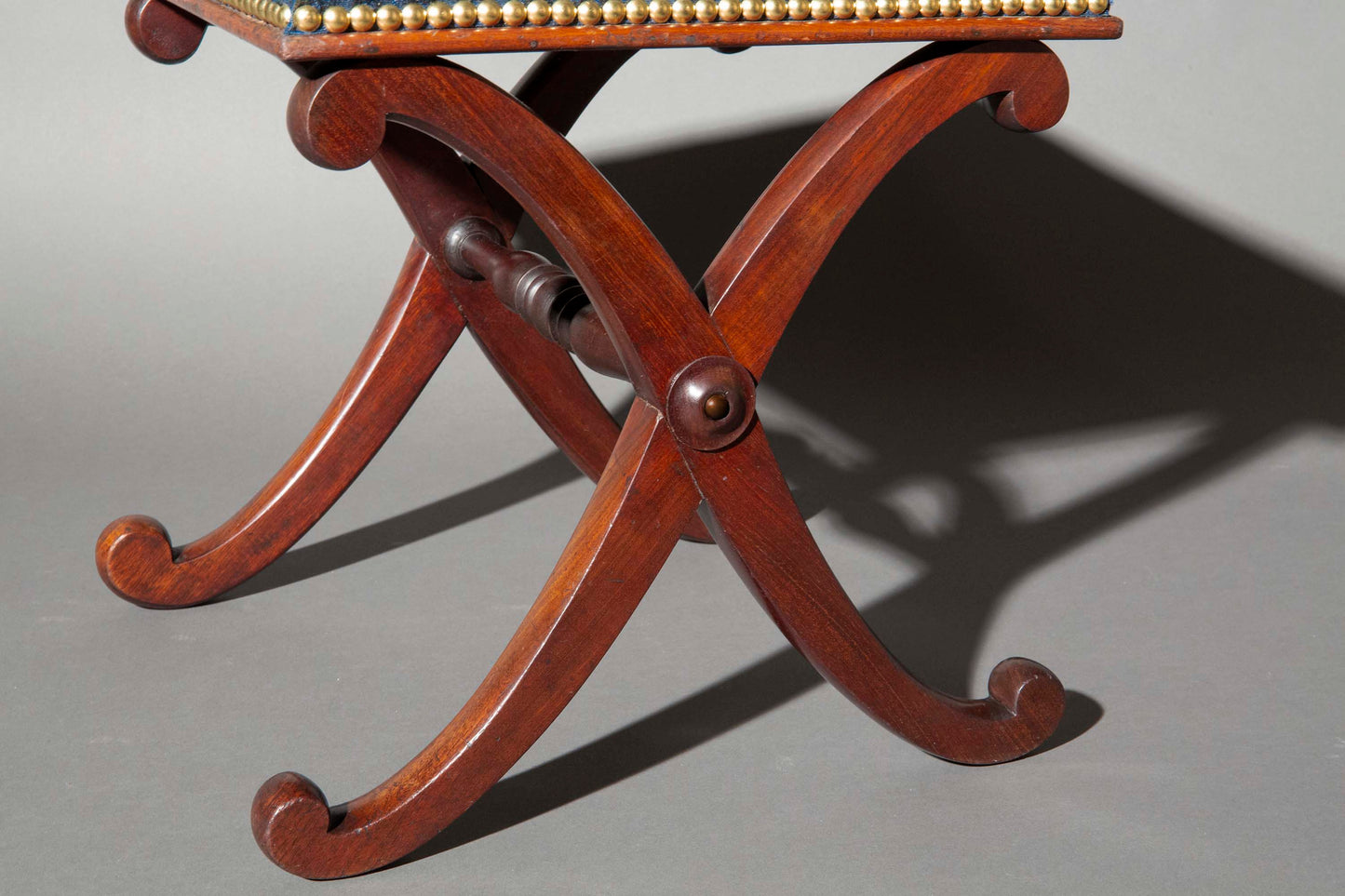 Fine Regency X-Frame Stool in the manner of Gillows