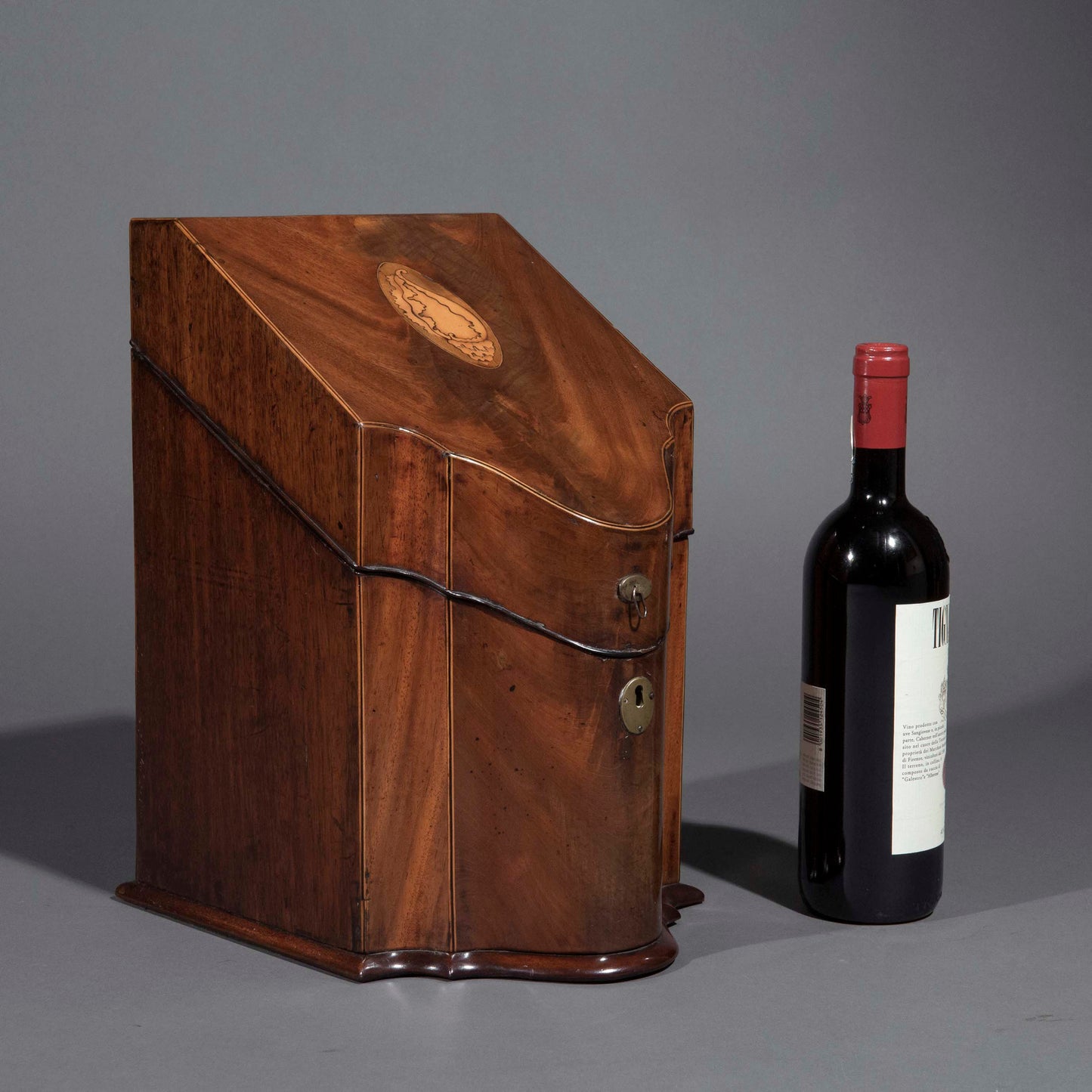 Georgian Serpentine Cutlery Box or Stationery Box