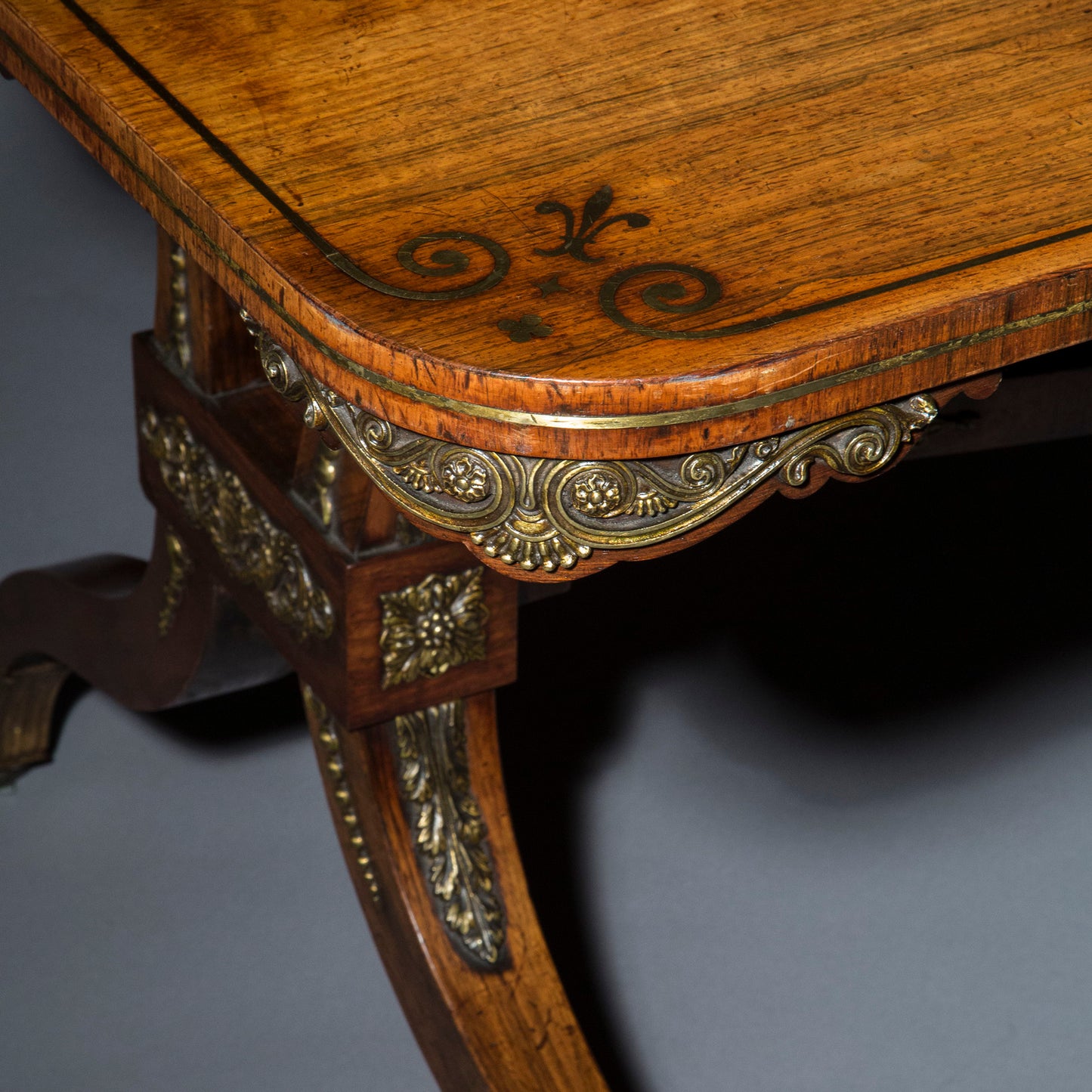 Regency Ormolu Mounted Library Table, attributed to George Oakley