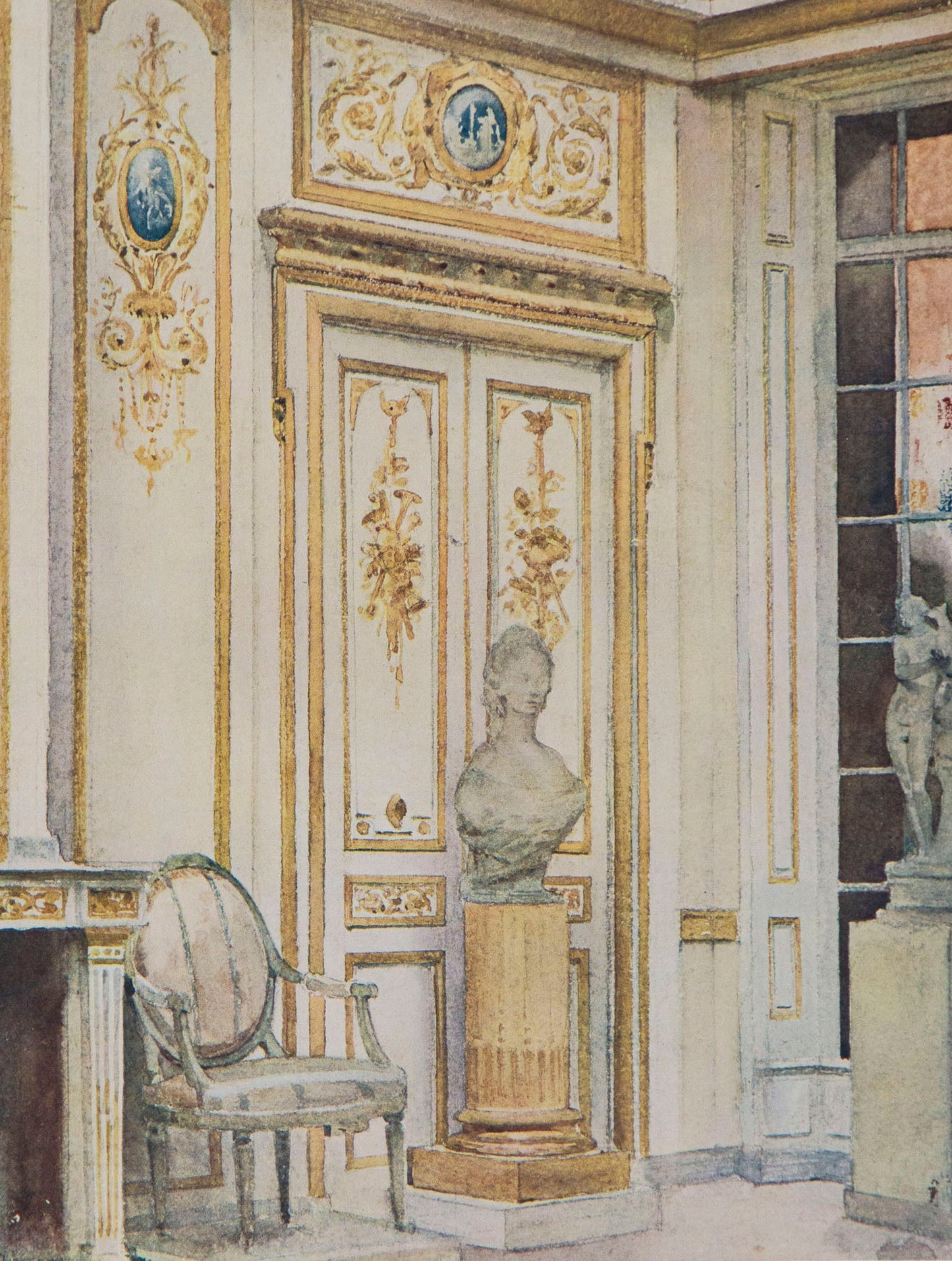 Six Antique French Interior Decor Prints