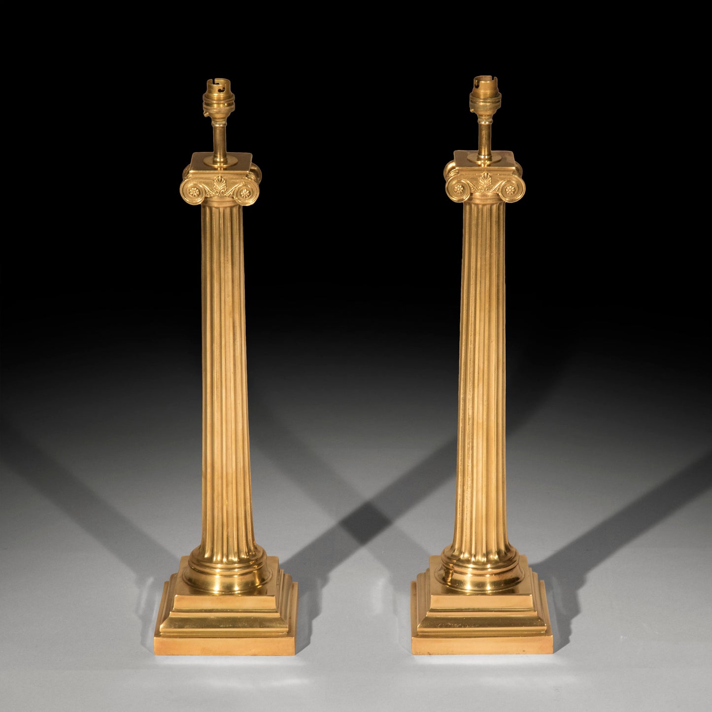 Pair of Ionic Column Table Lamps