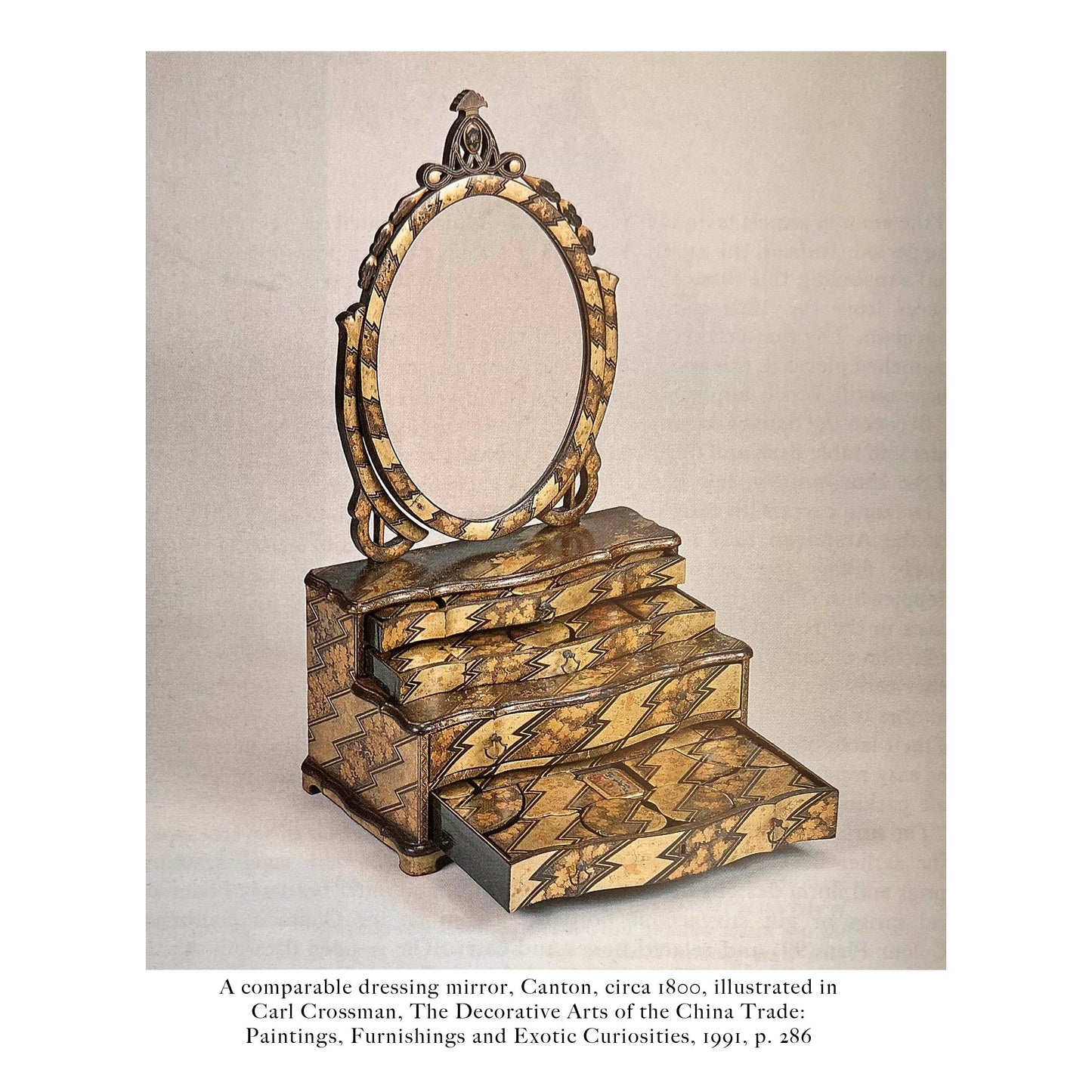 19th Century Chinese Export Lacquer Mirror