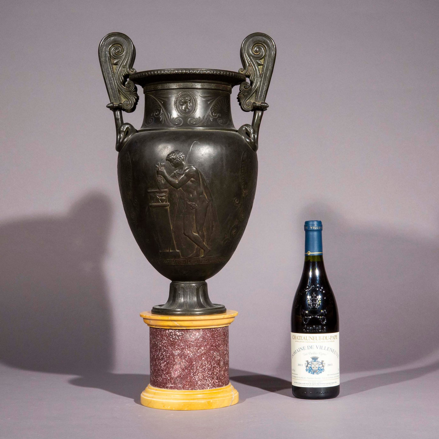 Large Grand Tour Red Porphyry Column